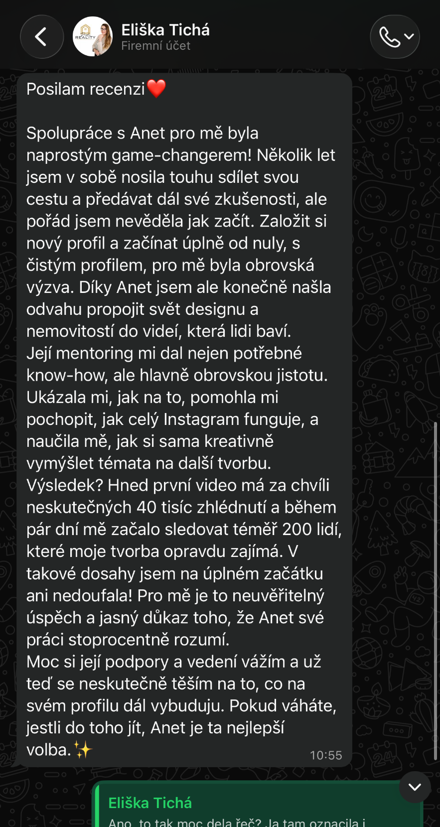 Reference od Eliška Tichá